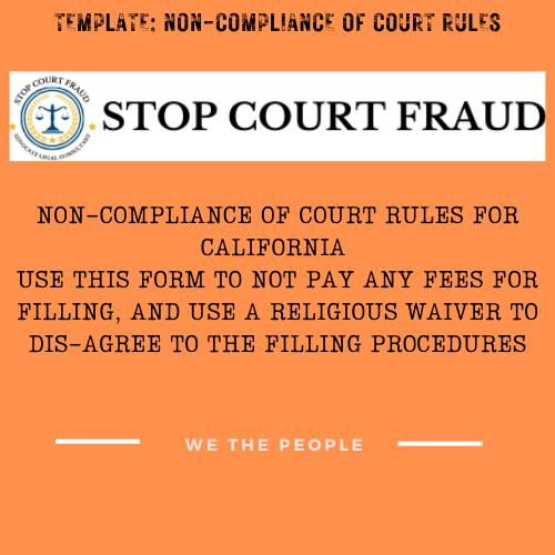 Notice of Non-Compliance with Local Court Rules and FRCP