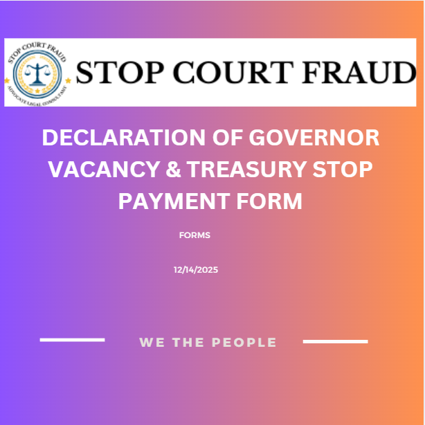 Declaration of Governor Vacancy